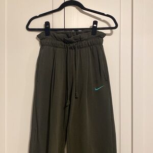Nike Olive Green Wide-Leg Trousers
